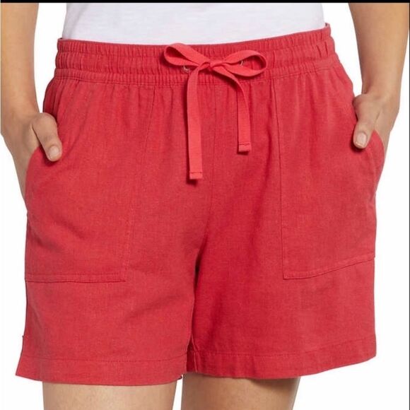 NWT Nautica Linen blend pull on drawstring shorts with pockets - Picture 1 of 7